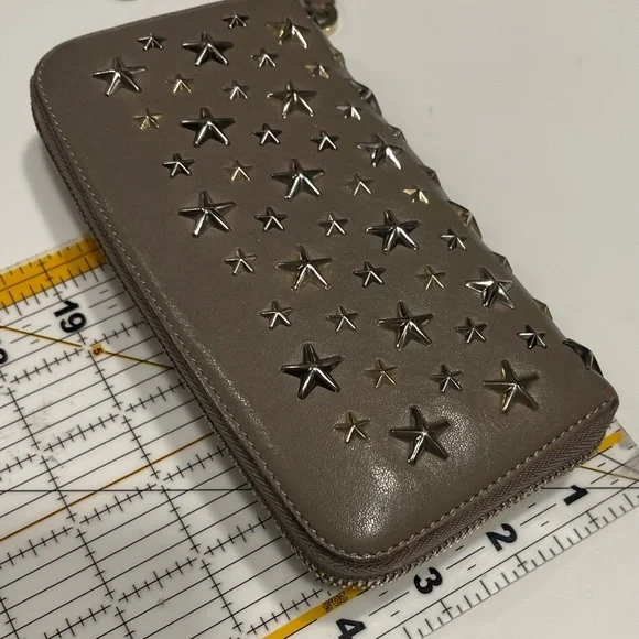 Jimmy Choo star studded long zippy wallet